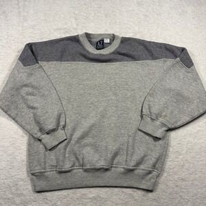 Vintage AZ Sport Mens Two‎ Tone Gray Crewneck Sweatshirt Long Sleeve Pullover L